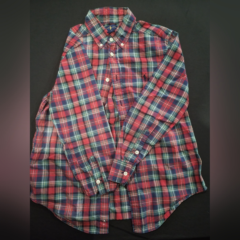 Ralph Lauren Boys Plaid Button Up Shirt